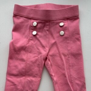 Janie and Jack Pink Leggings with White Buttons